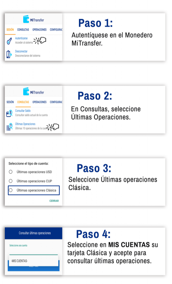 Verifica las últimas transacciones hechas con tu tarjeta Clásica.